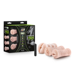 Blush 3 Pack Self Lubricating Vibrating Stroker